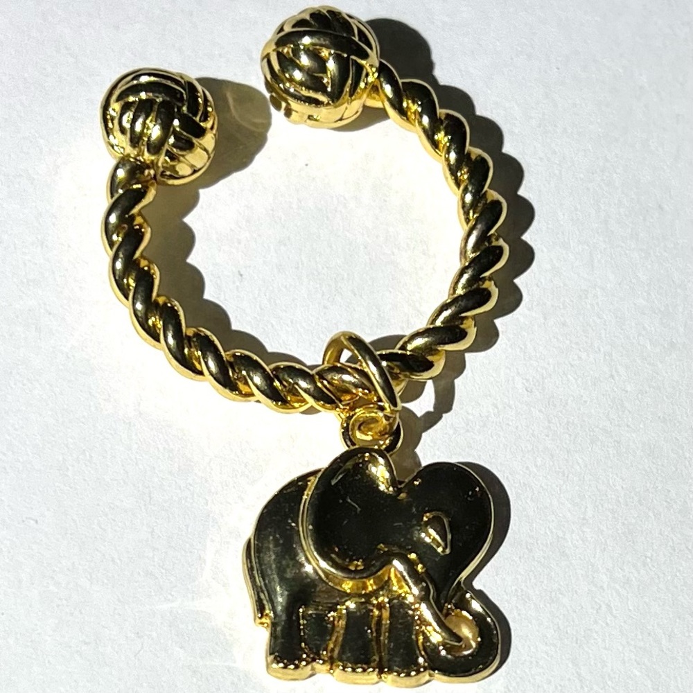 Lilly Pulitzer Gold tone Elephant Key Ring two Available screw type closure New